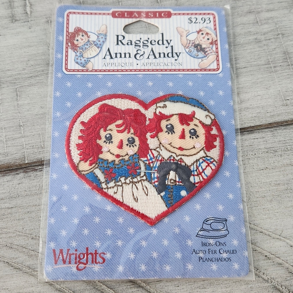Vintage Wrights Classic Raggedy Ann And Andy Iron On Patch Aplique